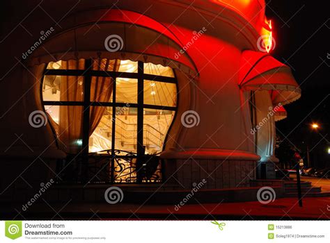 Night View of Cafe and Interior Stock Photo - Image of window, diner: 15213886