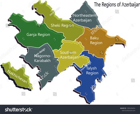 Azerbaijan Regions Map Drawingmap Azerbaijan Azerbaijan: vector de ...