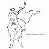Rodeo Bull Riding Coloring Pages sketch template