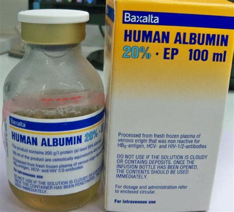 Pharmaceutical injectables-Human Albumin 20% EP 100 ml Manufacturer in | ID - 3119099