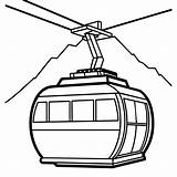 Cable car Outline Illustration Digital coloring book Page Line Art  sketch template