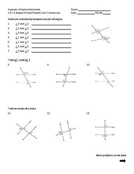 34 Parallel Lines And Transversals Worksheet Answers - support worksheet