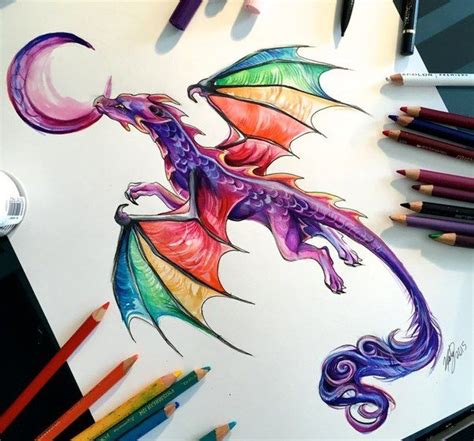 rainbow dragon | Diseños de tatuaje de dragón, Cómo dibujar cosas, Dibujos