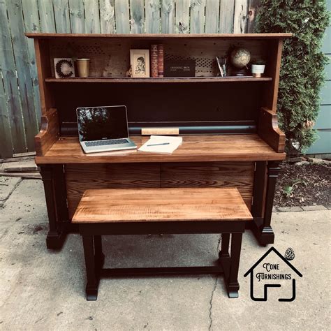 Piano Desk | Piano desk, Repurposed furniture diy, Piano decor