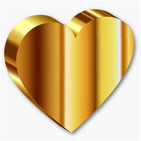 Gold Heart Emoji With Black Outline