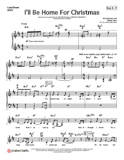 I'll Be Home For Christmas Sheet Music PDF (Amy Grant) - PraiseCharts