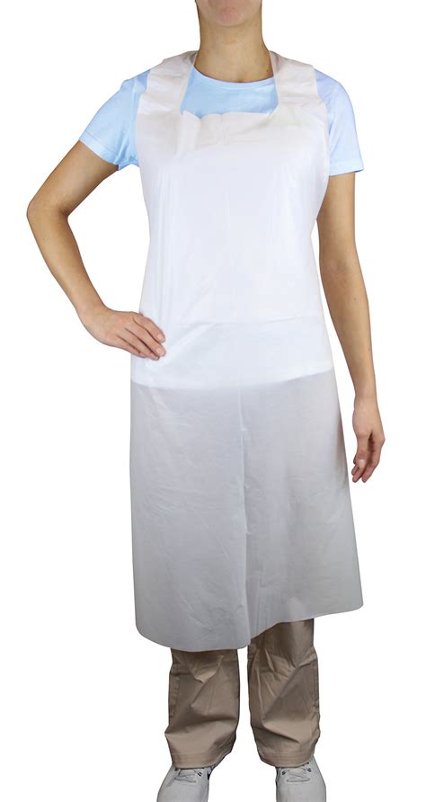 Buy Disposable PLUS White Polyethylene Waterproof Aprons 28 x 46 inches ...