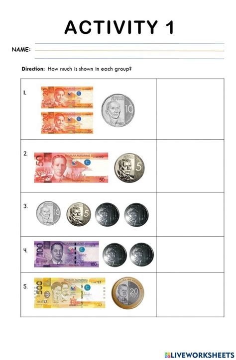 A1-Q2W3-Lesson 9 - Philippine Bills and Coins - ACTIVITIES worksheet ...