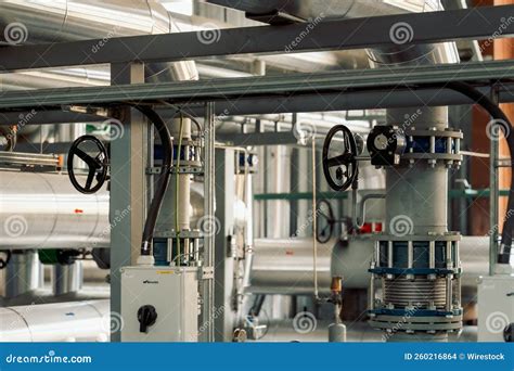 View of Wood Chips Boiler House Heating System- Gauge Panel Stock Photo ...