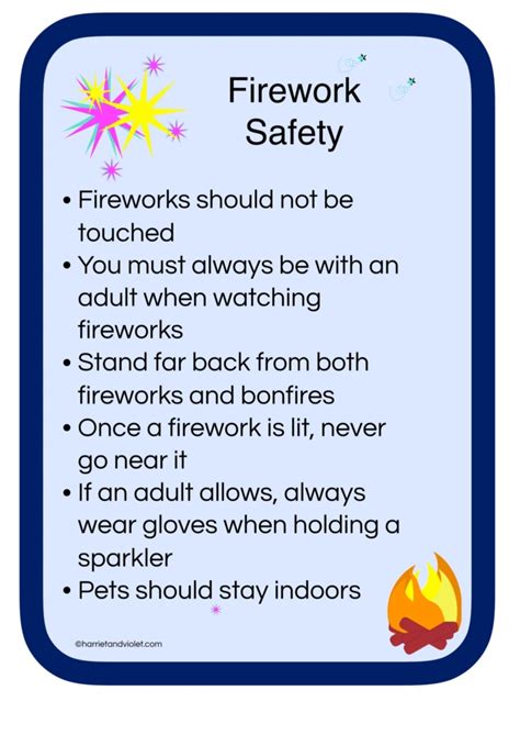 Firework Safety Poster - Free Teaching Resources - Print Play Learn