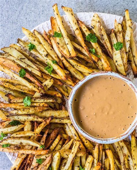 Roasted Herb French Fries with Creamy Peanut Butter Sauce Recipe | The ...