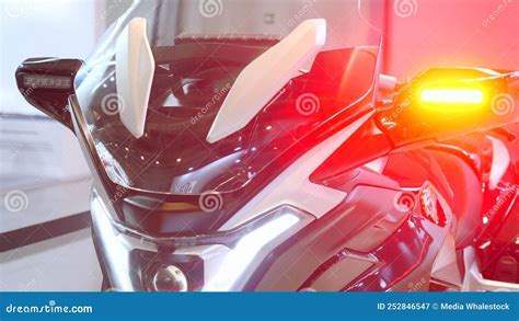 Police Flashing Lights on Motorcycle. Media. New Motorcycle Model for Police Stock Video - Video ...