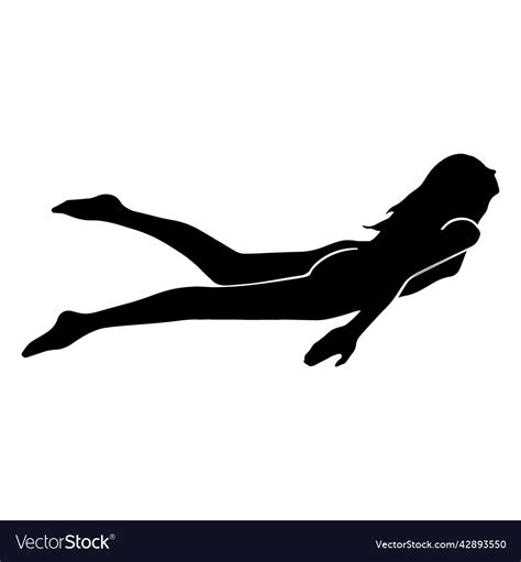 Woman swimmer silhouette high quality Royalty Free Vector