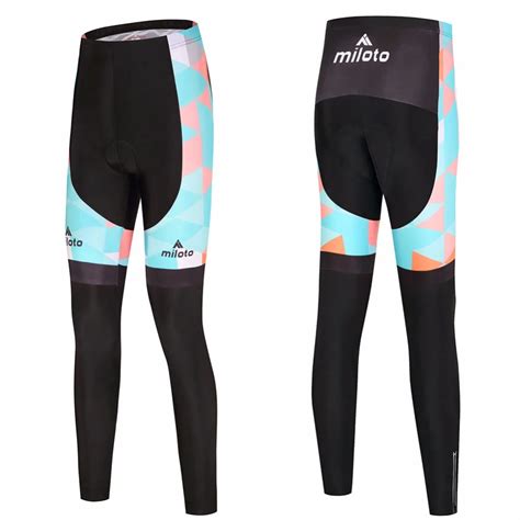 Reflective Women's Long Cycling Pants Compression Mountain Bike Trousers Gel Padded Spandex ...