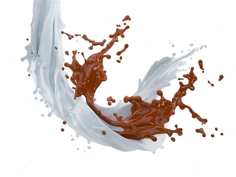 Premium Photo | 3d illustration of chocolate and milk splash on white ...