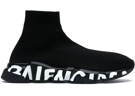 Balenciaga Speed Graffiti Trainers Black - 605972W05GE1006