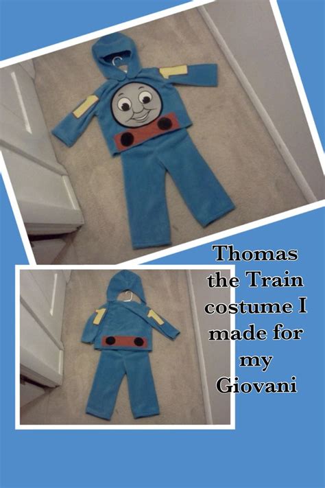 two pictures of thomas the train costume i made for my giovani