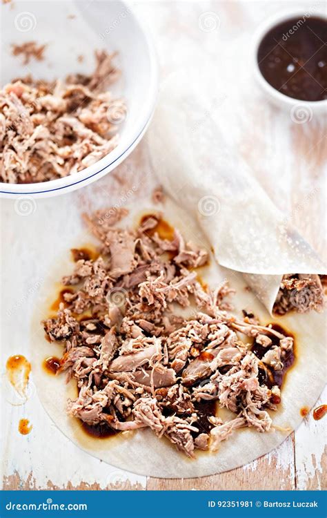 Beijing Style Duck Pancakes Stock Image - Image of oriental, gourmet: 92351981