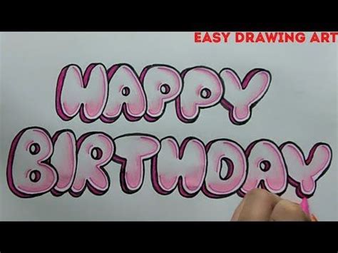 how to write happy birthday in bubble letters || how to make birthday gr... | Happy birthday ...