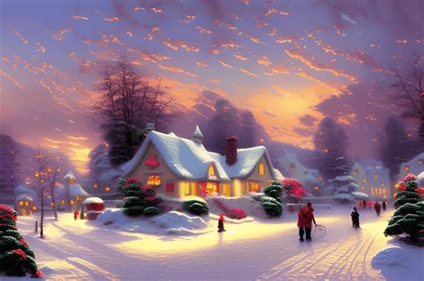 Winter Wonderland by Thomas Kinkade · Creative Fabrica