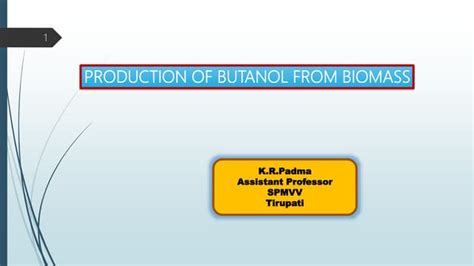 Butanol production | PPT