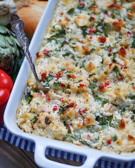 Creamy Spinach Artichoke Chicken Casserole - Southern Discourse