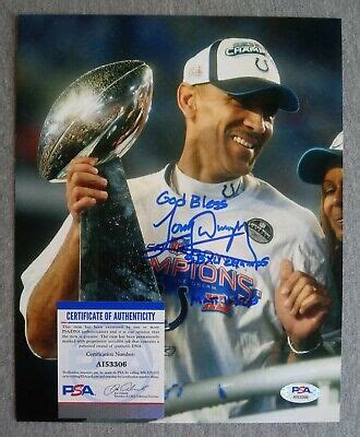 COLTS- TONY DUNGY AUTOGRAPH 8x10 SUPER BOWL XLI CHAMPS PHOTO PSA/DNA ...