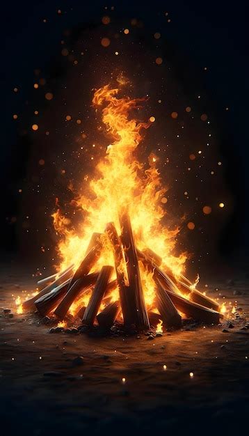 Premium AI Image | Bonfire at lohri celebration