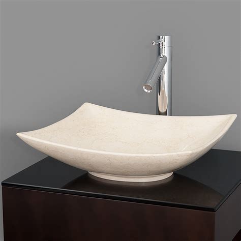 Arista Vessel Sink by Wyndham Collection - Ivory Marble | Free Shipping - Modern Bathroom