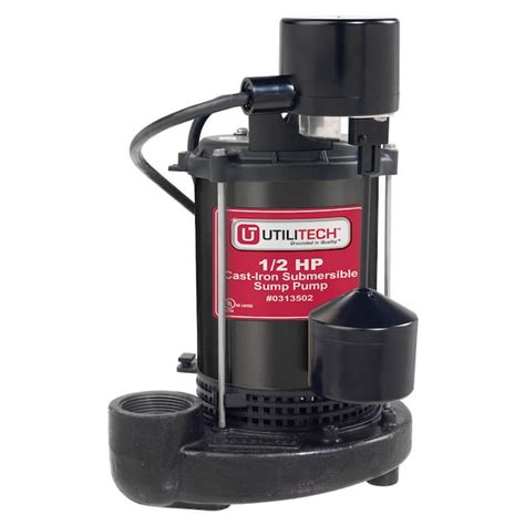 Utilitech 1/2-HP Cast-Iron 67 GPM Submersible Sump Pump in the Water Pumps department at Lowes.com