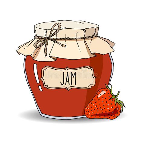 Strawberry Jam Jar Drawing