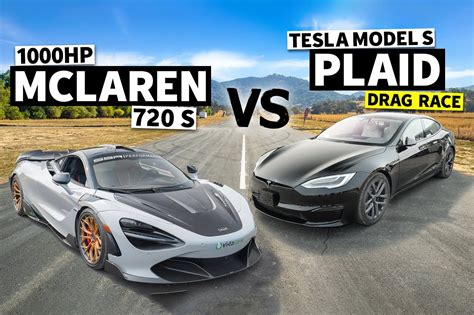 1000hp McLaren 720S vs Tesla Model S Plaid - Drag Race!