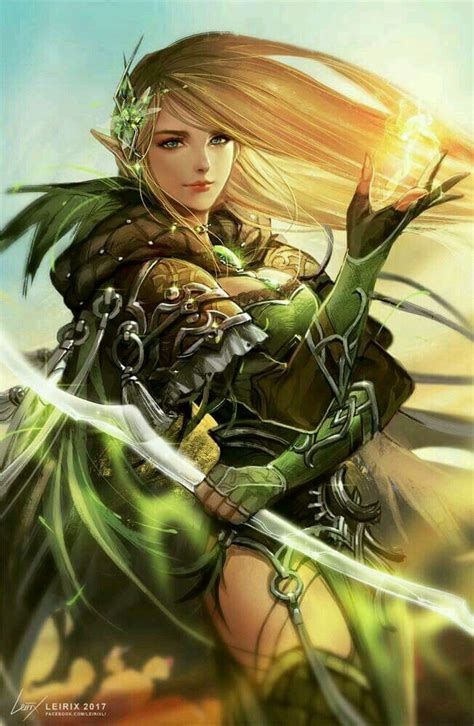 Female: Archer/ Elementaler | Elves fantasy, Woodland elf, Fantasy artwork