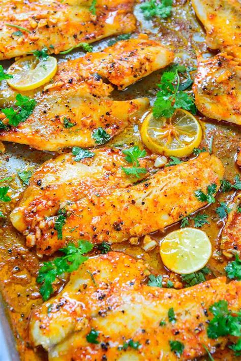 Lemon Garlic Baked Tilapia Recipe (Step by Step + Video) - Whiskaffair