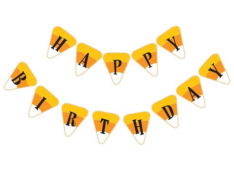 Halloween Candy Corn Happy Birthday Party Banner DIY Instant - Etsy