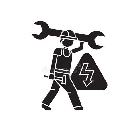 Electrical Engineering Black Vector Concept Icon. Electrical Engineering Flat Illustration, Sign ...