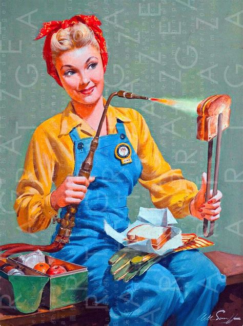 ROSIE The Riveter Rare Stunning Poster Mid Century Printable | Etsy