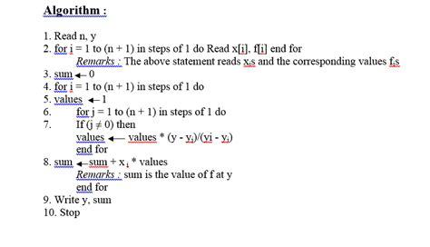 Inverse lagrange interpolation formula theory, algorithm and flowchart with a lot of example ...