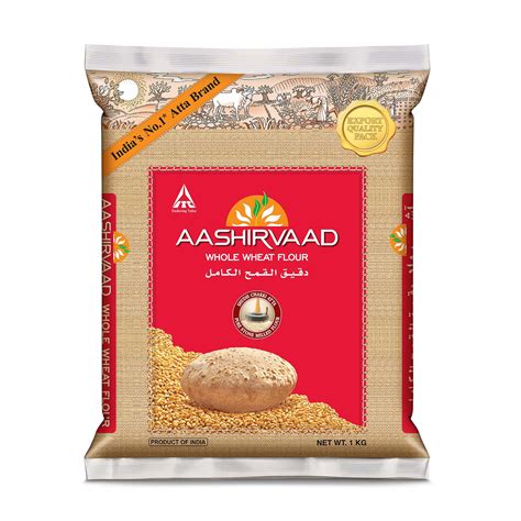 Buy Aashirvaad Whole Wheat Flour, Made from Indian Wheat, 1kg Online at ...