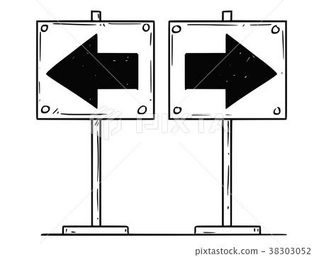 Cartoon of Two Left and Right Arrows - Stock Illustration [38303052] - PIXTA