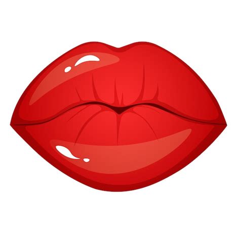 Labios rojos de mujer beso de pasión caliente ilustración de estilo de ...