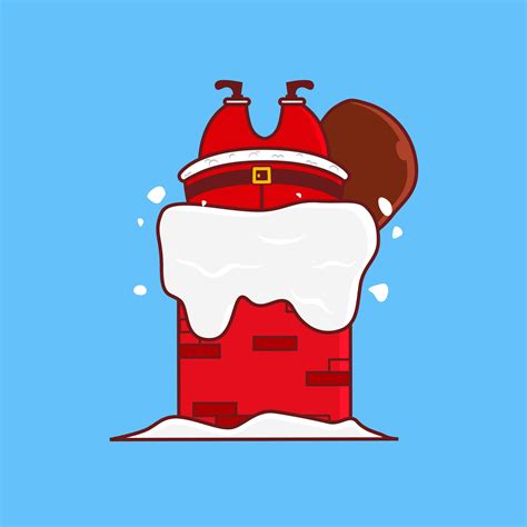 Cute Santa Claus Stuck in Chimney Cartoon 1762656 Vector Art at Vecteezy