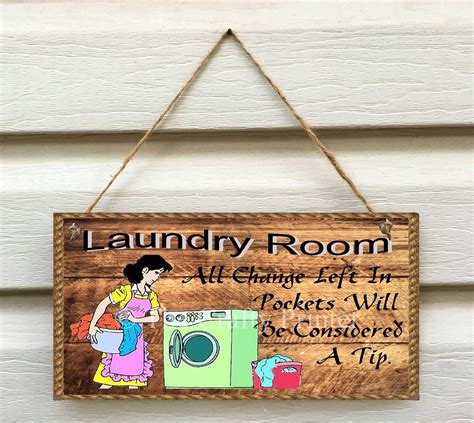 LAUNDRY ROOM Humorous Wooden Sign Plaque Design 2 All | Etsy