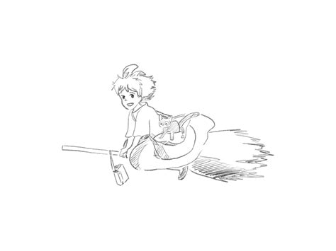 How To Draw Kiki Flying On Her Broom Sketchok Easy Drawing, 52% OFF