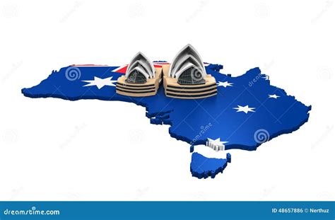 Map of Australia and Sydney Opera House Editorial Photo - Illustration of house, icon: 48657886