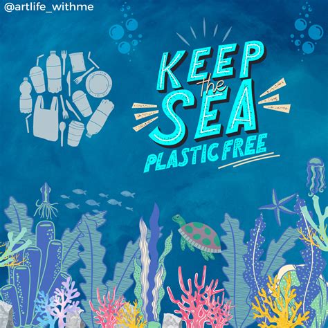 Keep the sea plastic free! Digital art, Canva design,World Ocean Day ...