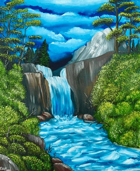 Waterfall painting | Raafs paintings