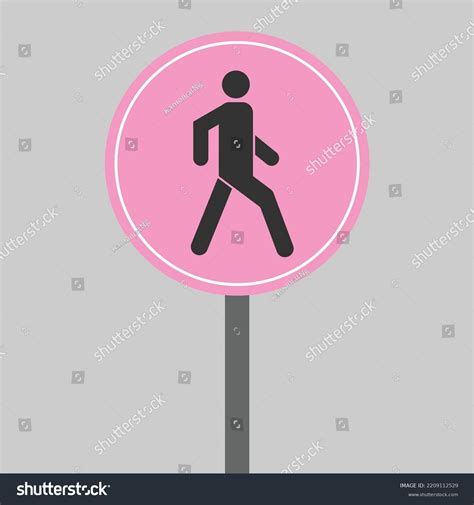 Walking Sign Traffic Road Signs Pedestrian Stock Vector (Royalty Free ...