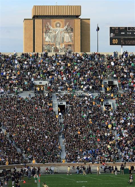 Notre Dame Stadium and Touchdown Jesus | Notre dame university, Notre ...