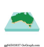300 Map Of Australia Icon Cartoon Clip Art | Royalty Free - GoGraph
